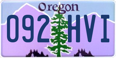OR license plate 092HVI