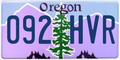 OR license plate 092HVR