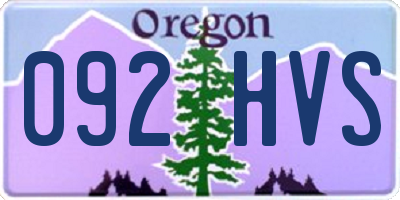 OR license plate 092HVS