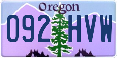 OR license plate 092HVW