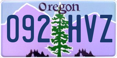 OR license plate 092HVZ