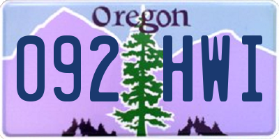 OR license plate 092HWI
