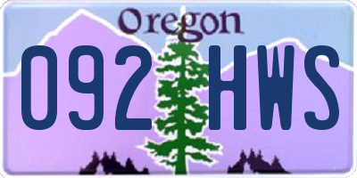 OR license plate 092HWS
