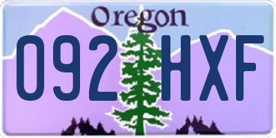 OR license plate 092HXF
