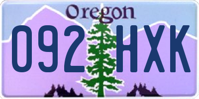 OR license plate 092HXK