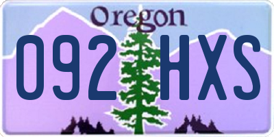 OR license plate 092HXS