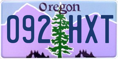 OR license plate 092HXT