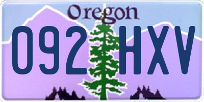 OR license plate 092HXV