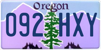 OR license plate 092HXY