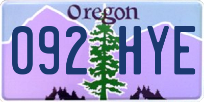 OR license plate 092HYE