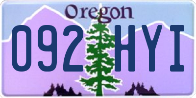 OR license plate 092HYI