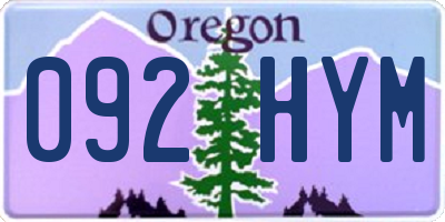 OR license plate 092HYM
