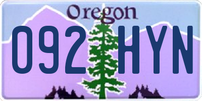OR license plate 092HYN