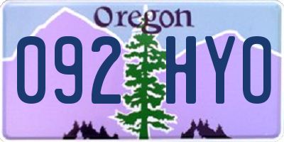 OR license plate 092HYO
