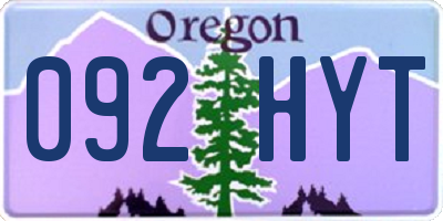OR license plate 092HYT