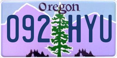 OR license plate 092HYU