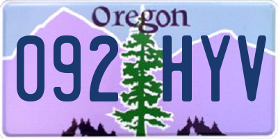 OR license plate 092HYV