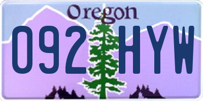 OR license plate 092HYW