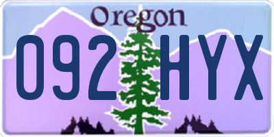 OR license plate 092HYX