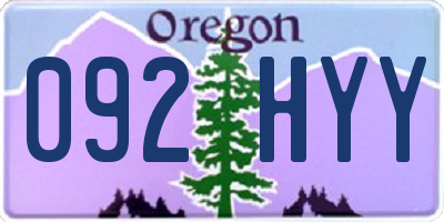 OR license plate 092HYY