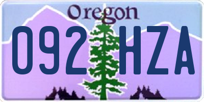 OR license plate 092HZA