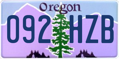 OR license plate 092HZB
