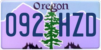 OR license plate 092HZD