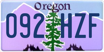 OR license plate 092HZF