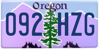 OR license plate 092HZG