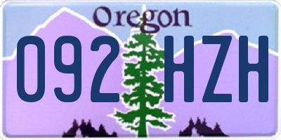 OR license plate 092HZH