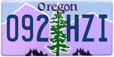 OR license plate 092HZI