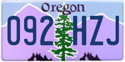 OR license plate 092HZJ