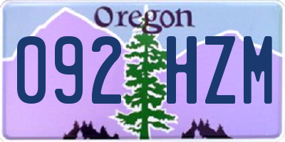 OR license plate 092HZM