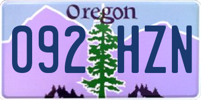 OR license plate 092HZN