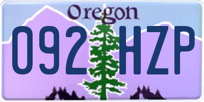 OR license plate 092HZP