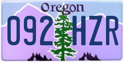 OR license plate 092HZR