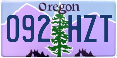 OR license plate 092HZT