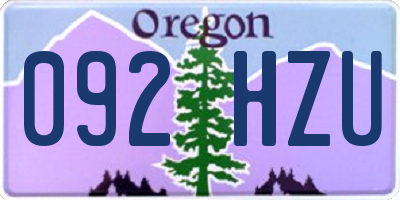 OR license plate 092HZU