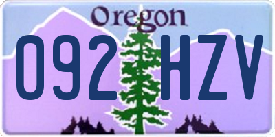 OR license plate 092HZV