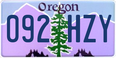 OR license plate 092HZY