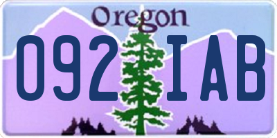OR license plate 092IAB