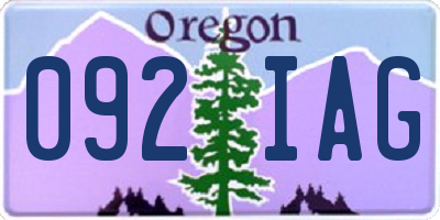 OR license plate 092IAG