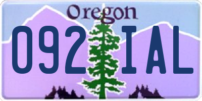 OR license plate 092IAL
