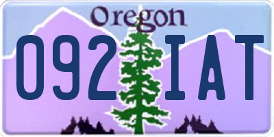 OR license plate 092IAT