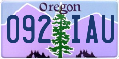 OR license plate 092IAU