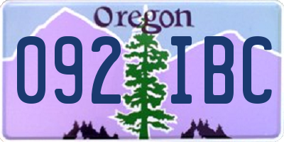 OR license plate 092IBC