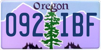 OR license plate 092IBF