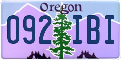 OR license plate 092IBI