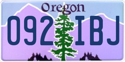 OR license plate 092IBJ
