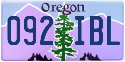 OR license plate 092IBL